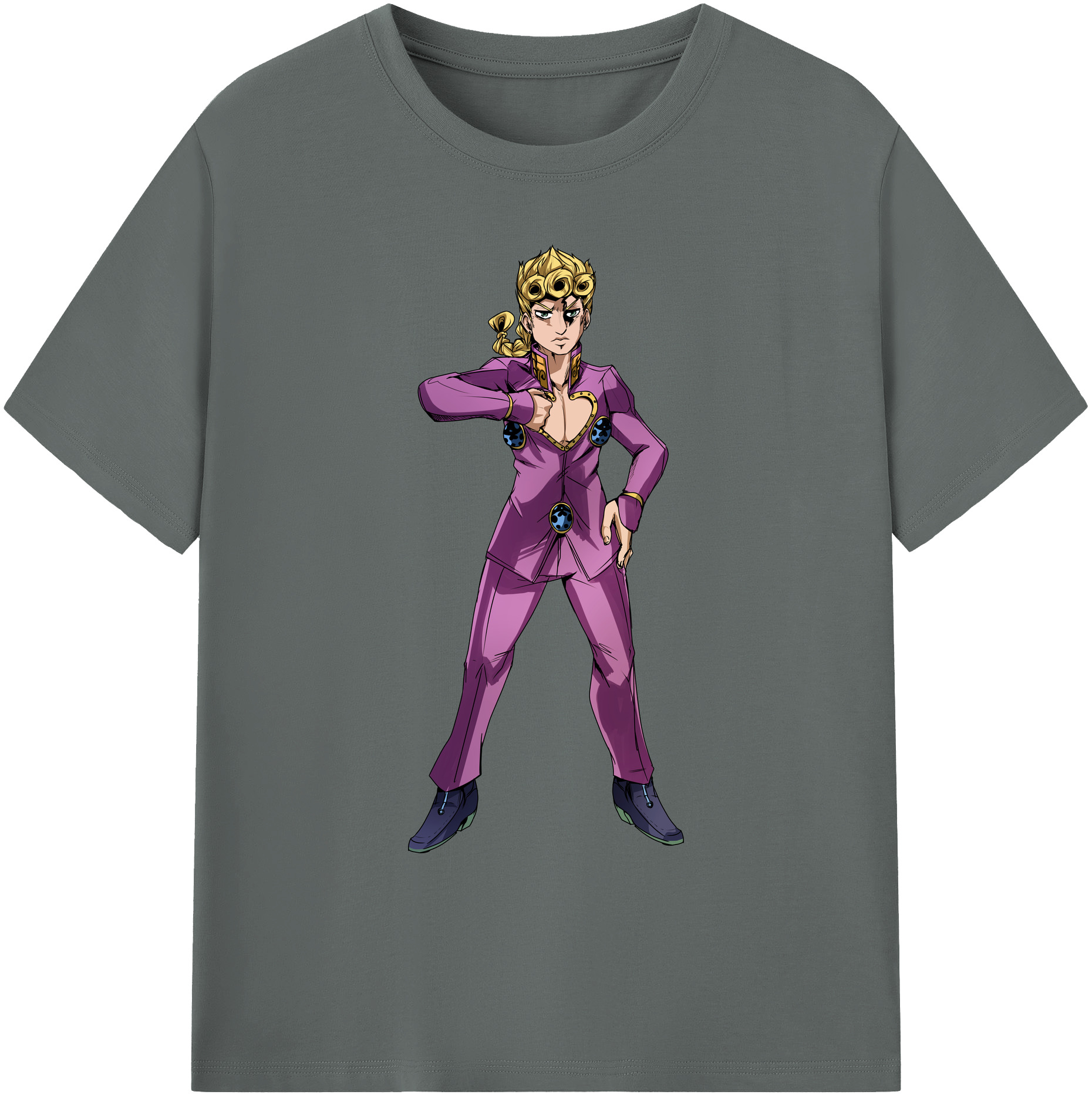 （画像用） ジョジョの奇妙な冒険 ジョルノ?ジョバァーナ JoJo's Bizarre Adventure Giorno Giovanna 綿100％ メンズ半袖Tシャツ｜肌触りやわらか＆通気性